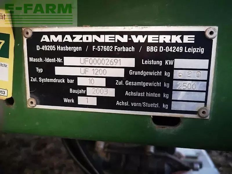 Amazone uf 1200 feldspritze