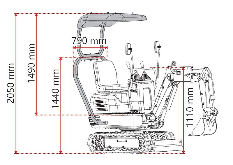 Jansen Optionales Dach für den Mikrobagger JANSEN MB-500