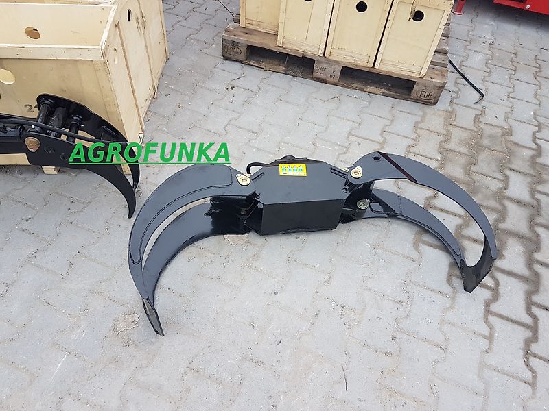 Holzzange 1250 mm Holzgreifer mit Rotator 0,21 m2 Zapfen Forstgreifer Rückezange
