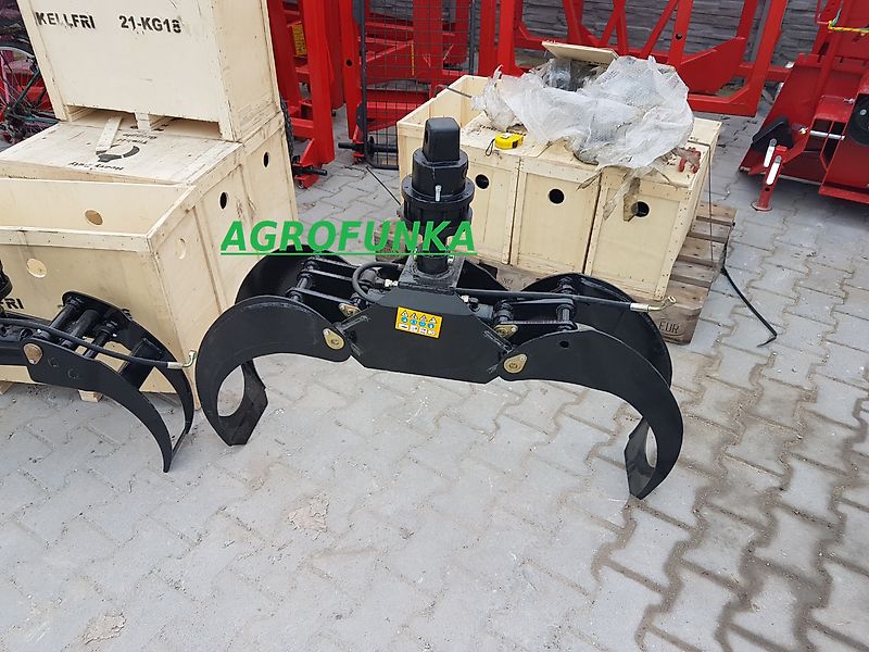 Holzzange 1250 mm Holzgreifer mit Rotator 0,21 m2 Zapfen Forstgreifer Rückezange