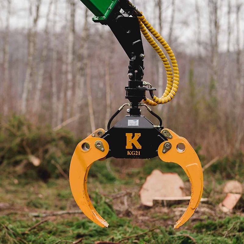 Holzzange 1250 mm Holzgreifer mit Rotator 0,21 m2 Zapfen Forstgreifer Rückezange