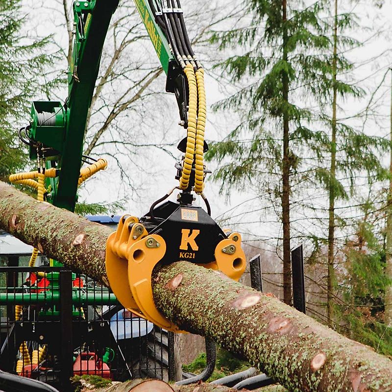 Holzzange 1250 mm Holzgreifer mit Rotator 0,21 m2 Zapfen Forstgreifer Rückezange