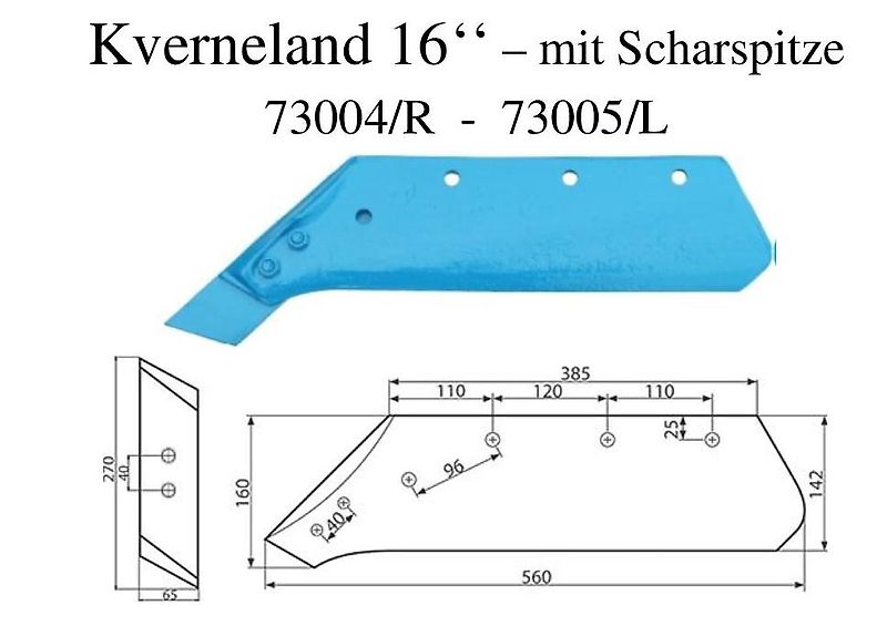 Kverneland Pflugschar mit Scharspitze